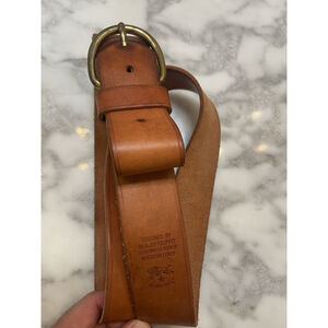 IL Bisonte Tan Leather Belt Italy W.A. Di Filippo Size 95 / 32–36